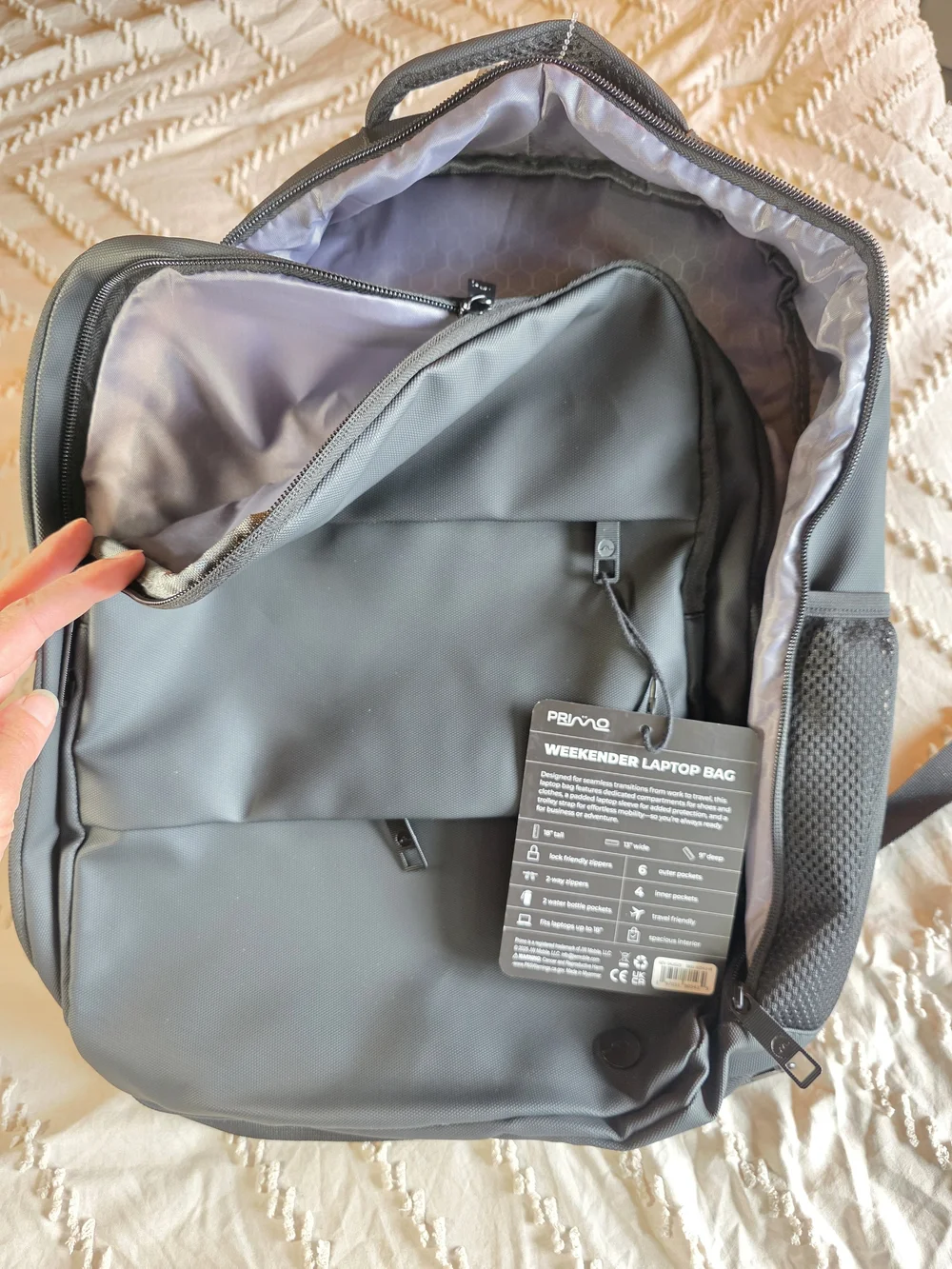 NWT Classic Black Men's Backpack with Padded Interior